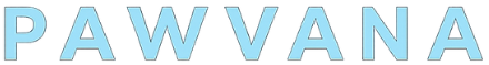 Blue 'PAWVANA' text on a white background